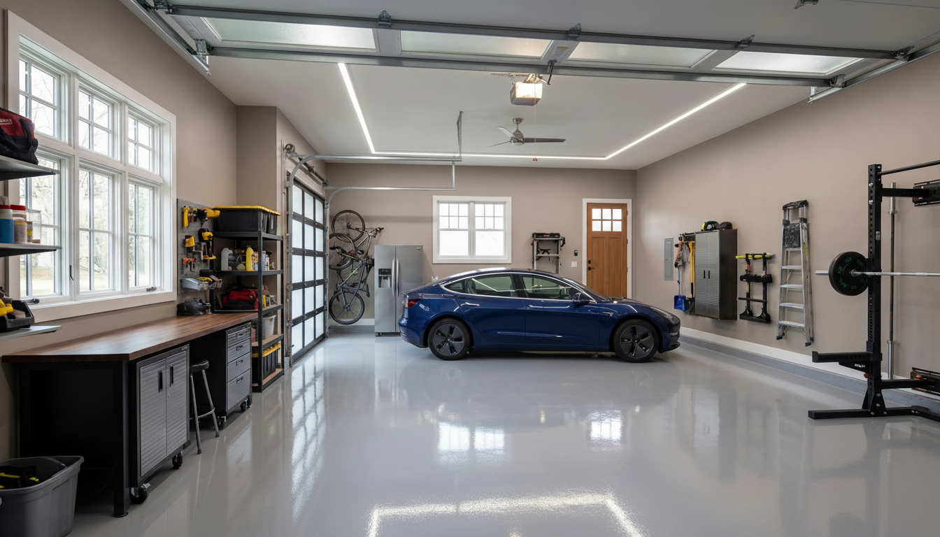 Garage gulvbelægning - RAL 7036